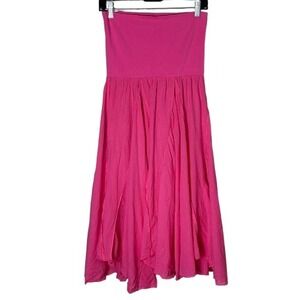 Lapis Bandeau Strapless Dress Flowy Resortwear Coverup Hot Pink Size Medium
